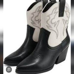 Syreet Wear Society Black and White Cowboy Boots